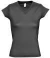 11388 Moon SOL'S Ladies Moon V Neck T-Shirt Dark Grey colour image